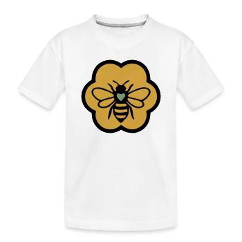 Biene Herz Wabe Imkerei Naturschutz Imker - Kinder Premium Bio T-Shirt - Weiß - Vorne