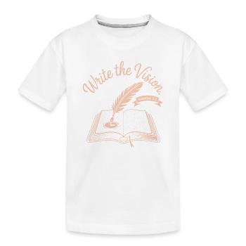 Schreib die Vision: Buch & Feder - Kinder Premium Bio T-Shirt - Weiß - Vorne