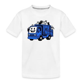 Enfants camions-poubelles - T-shirt bio Premium Enfant - blanc - Devant