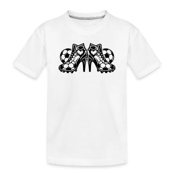 Football Boots Football High Heels - Kids' Premium Organic T-Shirt - white - Front
