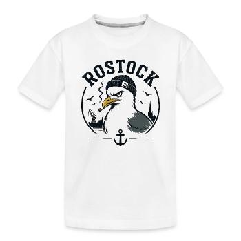 Rostock Möwe mit Pfeife - Kinder Premium Bio T-Shirt - Weiß - Vorne