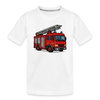 Löschfahrzeug Cartoon Feuerwehrauto - Kinder Premium Bio T-Shirt - Weiß - Vorne