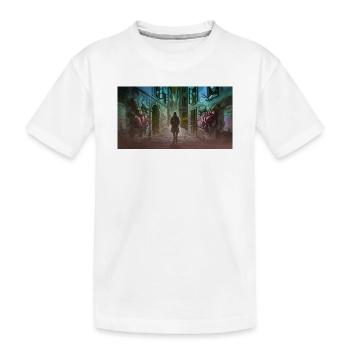 Dunkle Gasse mit Kreaturen - Kinder Premium Bio T-Shirt - Weiß - Vorne