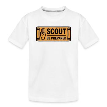 Scout Greeting Scout Be Prepared Adventure - Kids' Premium Organic T-Shirt - white - Front