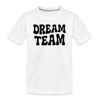 Retro Seventies Dream Team Typography - Kids' Premium Organic T-Shirt - white - Front
