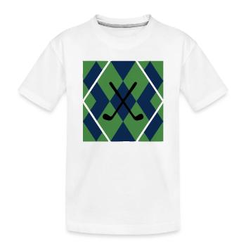  Golfschläger Argyle Muster Golfsport Herrenausflu - Kinder Premium Bio T-Shirt - Weiß - Vorne