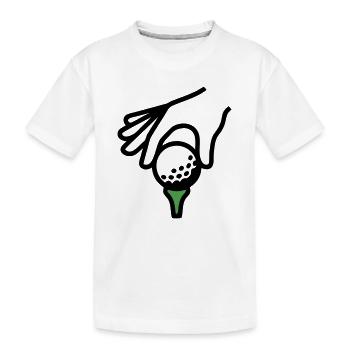 Golfball Abschlag Tee Golfsport Golfclub Golfer - Kinder Premium Bio T-Shirt - Weiß - Vorne