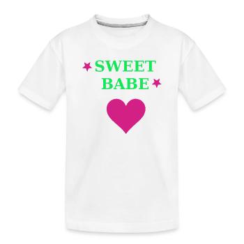 Sweet Babe Neon Herz Typo - Kinder Premium Bio T-Shirt - Weiß - Vorne