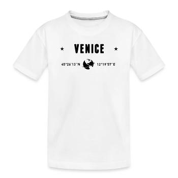 Venise, Italie, coordonnées GPS, globe - T-shirt bio Premium Enfant - blanc - Devant