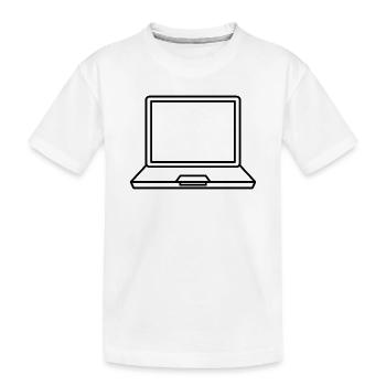 Ordinateur portable - T-shirt bio Premium Enfant - blanc - Devant