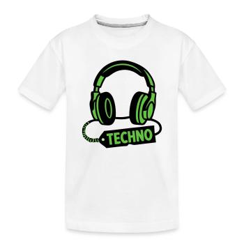 DJ Kopfhörer Techno Rave Festival Produzent - Kinder Premium Bio T-Shirt - Weiß - Vorne