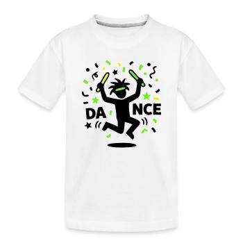 Fête techno rave des années 90 avec des bonhommes bâtons dansants - T-shirt bio Premium Enfant - blanc - Devant