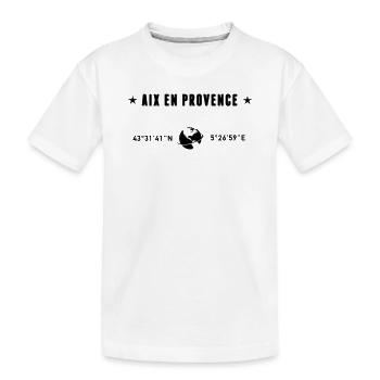 Aix En Provence Coordonnées Globe - T-shirt bio Premium Enfant - blanc - Devant