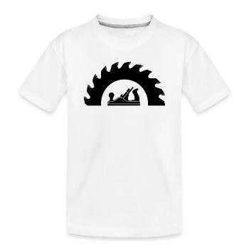 Carpenter Saw Blade Planer Logo - Kids' Premium Organic T-Shirt - white - Front