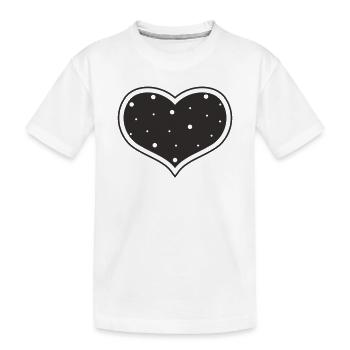 Herz gepunktet – Minimalistisches Herz Design - Kinder Premium Bio T-Shirt - Weiß - Vorne