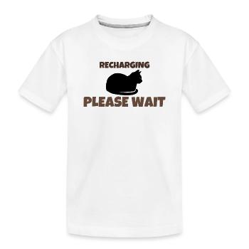 Aufladen, bitte warte, lustige introvertierte schwarze Katze - Kinder Premium Bio T-Shirt - Weiß - Vorne