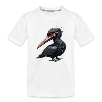 Oiseau mécanique avec collier crâne - T-shirt bio Premium Enfant - blanc - Devant