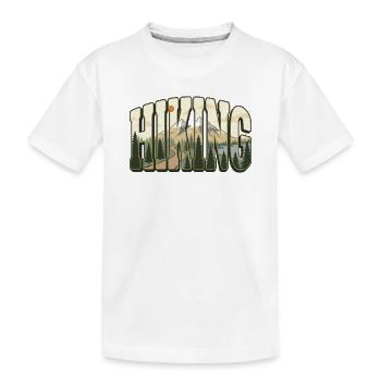 Randonnée : Lettres en Arc Sentier Montagne Forêt Tee - T-shirt bio Premium Enfant - blanc - Devant
