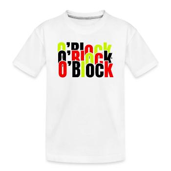 Neonblock-Typografie in Rot & Limette - Kinder Premium Bio T-Shirt - Weiß - Vorne