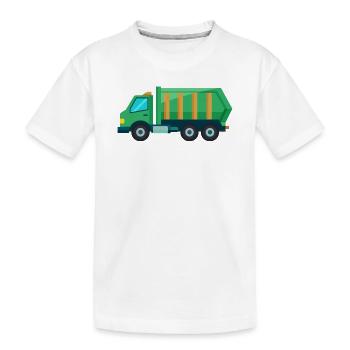 Garbage truk - Kids' Premium Organic T-Shirt - white - Front
