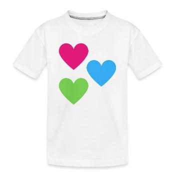 Trio des Cœurs Néon - T-shirt bio Premium Enfant - blanc - Devant