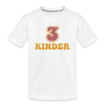 3 enfants Maman Papa Parents de trois Rétro - T-shirt bio Premium Enfant - blanc - Devant