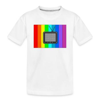 Télévision rétro sur des bandes arc-en-ciel - T-shirt bio Premium Enfant - blanc - Devant