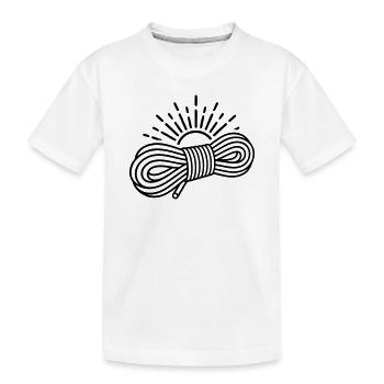 Klettern Seil Sonne Motiv - Kinder Premium Bio T-Shirt - Weiß - Vorne