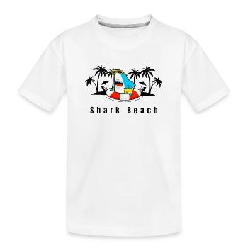 Requin nageur sur l’anneau de sauvetage - T-shirt bio Premium Enfant - blanc - Devant