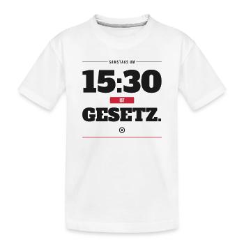 Samstags Um 15:30 Ist Gesetz Fußball Spruch Fan - Kinder Premium Bio T-Shirt - Weiß - Vorne