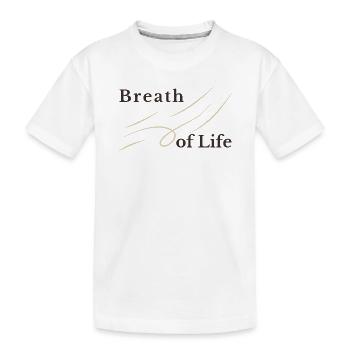 Breath of Life Christliches Design – Gen 2,7 - Kinder Premium Bio T-Shirt - Weiß - Vorne