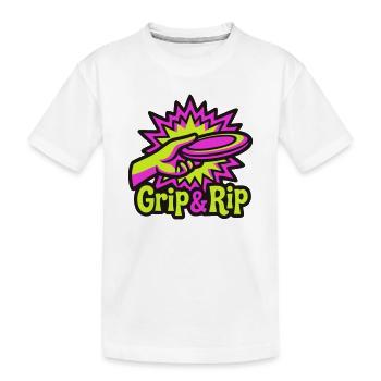 Illustration de déchirure de prise en disc golf - T-shirt bio Premium Enfant - blanc - Devant