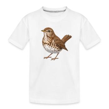 Thrush Bird - Kids' Premium Organic T-Shirt - white - Front