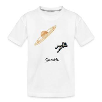 SpaceMan - Astronaute minimaliste & graphique planète - T-shirt bio Premium Enfant - blanc - Devant