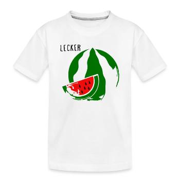Melone - Kinder Premium Bio T-Shirt - Weiß - Vorne