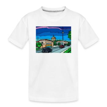 Scène rétro de rue urbaine - T-shirt bio Premium Enfant - blanc - Devant