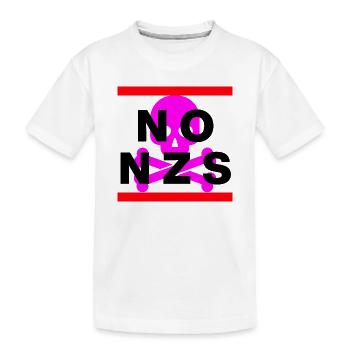 NO NZS, NEVER AGAIN, ANTI-FASCISM, NO AFD PINK - Kids' Premium Organic T-Shirt - white - Front