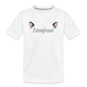 Katzenfreund: Katzenliebe Typografie - Kinder Premium Bio T-Shirt - Weiß - Vorne