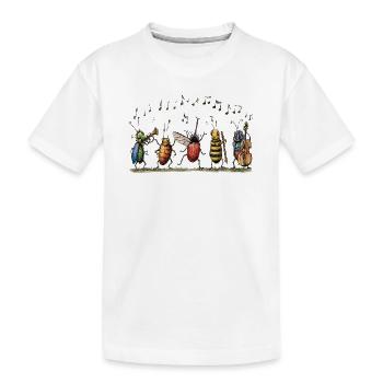 Bug Band – Funny Insect Rock Band Graphic - Kids' Premium Organic T-Shirt - white - Front