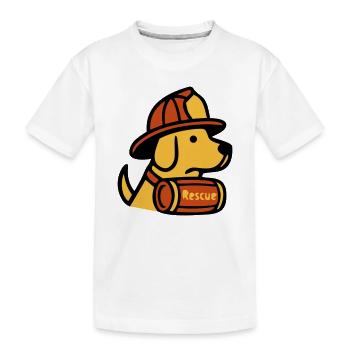 Rescue Dog Fire Brigade Icon - Kids' Premium Organic T-Shirt - white - Front