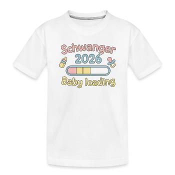 Schwanger 2026 Baby Loading Design - Kinder Premium Bio T-Shirt - Weiß - Vorne