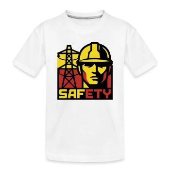 Elektriker Strommast Logo - Kinder Premium Bio T-Shirt - Weiß - Vorne