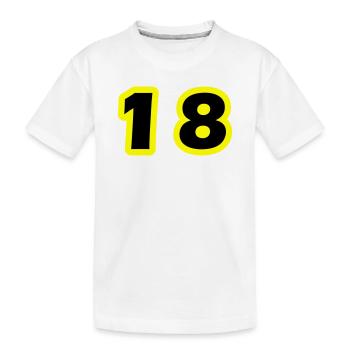 18 Zahl symbol - Kinder Premium Bio T-Shirt - Weiß - Vorne