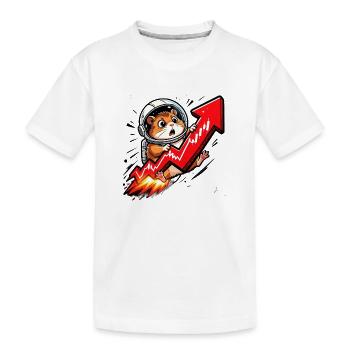 Krypto Hamster To The Moon - Trade T-Shirt  - Kinder Premium Bio T-Shirt - Weiß - Vorne