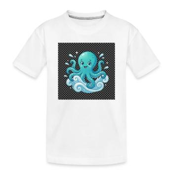 Pieuvre joyeuse aux vagues - T-shirt bio Premium Enfant - blanc - Devant