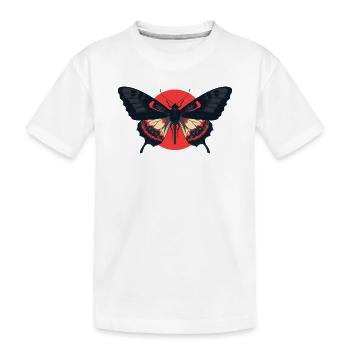 Dark Moth Symbol Alternative Streetwear - Kids' Premium Organic T-Shirt - white - Front