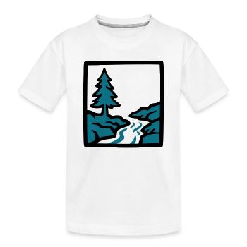 Logo de la nature de la forêt de la rivière - T-shirt bio Premium Enfant - blanc - Devant