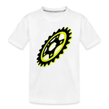 Bicycle Chainring Graphic - Kids' Premium Organic T-Shirt - white - Front