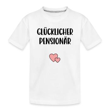 Glücklicher Pensionär Herz - Kinder Premium Bio T-Shirt - Weiß - Vorne