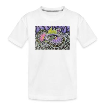 Motif psychédélique d’un seul œil - T-shirt bio Premium Enfant - blanc - Devant